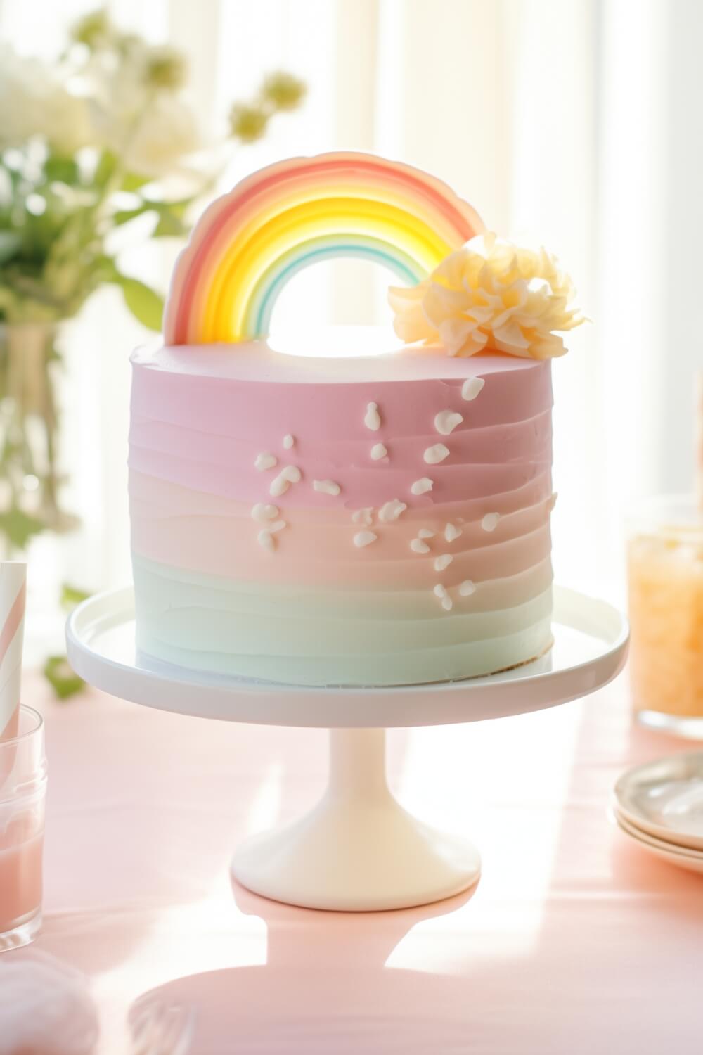 what to put on a baby shower cake-rainbow cake topper