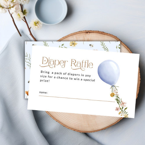 blue balloon diaper raffle enclosure cards
