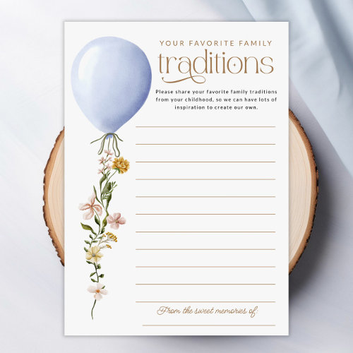 Favorite Family Tradition Balloon Baby Shower Card
